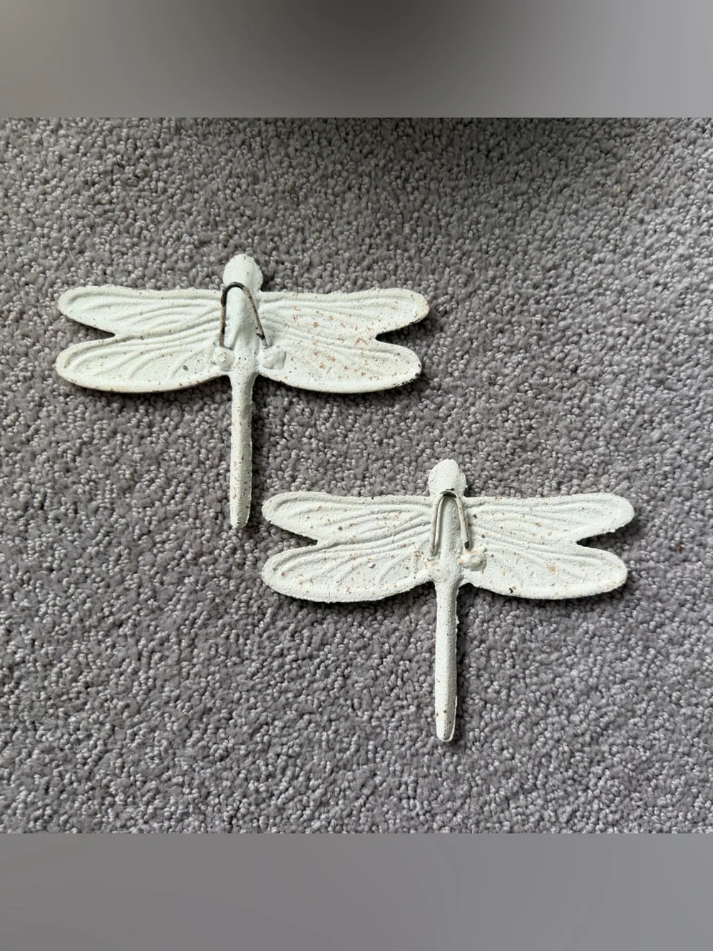 2 Decorative Dragonfly Wall Hooks Vintage Style Cast Iron Dragonfly Wall Décor